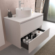 MEUBLE A SUSPENDRE + VASQUE A POSER KARAIB 80 CM BLANC MAT