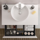 MEUBLE A SUSPENDRE + VASQUE A POSER KARAIB 80 CM BLANC MAT