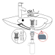 Bonde de vidage courte pour lavabo et plan vasque avec trop plein - Quick-clac refermable - Dôme laiton chromé - 30723104