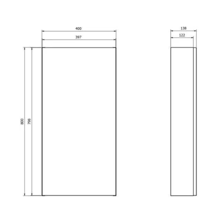 Armoire de toilette miroir 40 cm blanc brillant Malta