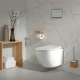 Cuvette WC suspendu gain de place sans bride innovante Turbi