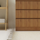 Meuble salle de bain 80 cm A poser - Plan vasque céramique - Effet bois strié - Karaib 2