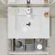 Meuble salle de bain 60 cm - Plan vasque céramique - Blanc mat - A suspendre - Karaib 2