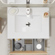 Meuble salle de bain 60 cm - Plan vasque céramique - Effet chêne sonoma - A suspendre - Karaib 2
