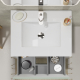 Meuble salle de bain 60 cm - Plan vasque céramique - Vert mat - A suspendre - Karaib 2