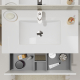 Meuble salle de bain 80 cm - Plan vasque céramique - Blanc mat - A suspendre - Karaib 2