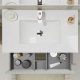 Meuble salle de bain 80 cm - Plan vasque céramique - Vert mat - A suspendre - Karaib 2