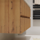 Meuble salle de bain 120 cm - Double vasque céramique - Effet bois strié - A suspendre - Karaib 2
