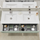 Meuble salle de bain 120 cm - Double vasque céramique - Vert mat - A suspendre - Karaib 2