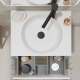 Meuble salle de bain 60 cm pour vasque à poser - Blanc mat - A suspendre - Karaib 2