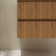 Meuble salle de bain 60 cm pour vasque à poser - Effet bois strié - A suspendre - Karaib 2