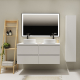 Meuble salle de bain 120 cm pour vasque à poser - Blanc mat - A suspendre - Karaib 2