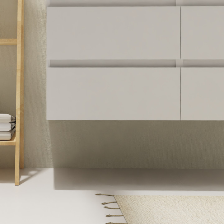 Meuble salle de bain 120 cm pour vasque à poser - Blanc mat - A suspendre - Karaib 2