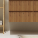 Meuble salle de bain 120 cm pour vasque à poser - Effet bois strié - A suspendre - Karaib 2