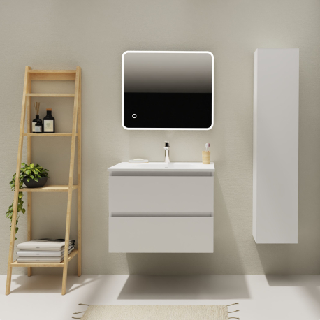 ENS. MEUBLE ET PLAN VASQUE KARAIB V2 700 BLANC MAT