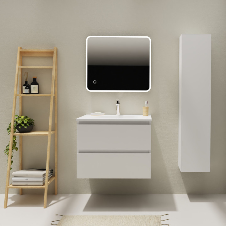 ENS. MEUBLE ET PLAN VASQUE KARAIB V2 700 BLANC MAT