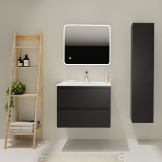 ENS. MEUBLE ET PLAN VASQUE KARAIB V2 700 NOIR MAT