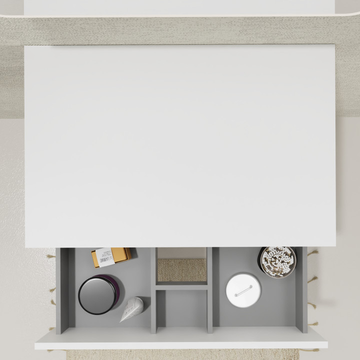 ENS. MEUBLE + PLAN NON PERCE KARAIB V2 700 BLANC MAT
