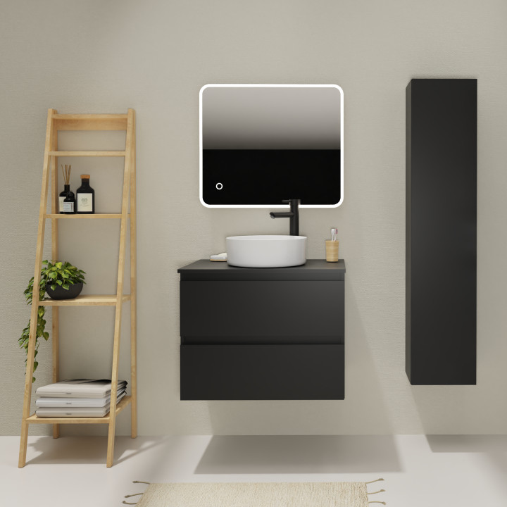 ENS. MEUBLE + PLAN NON PERCE KARAIB V2 700 NOIR MAT