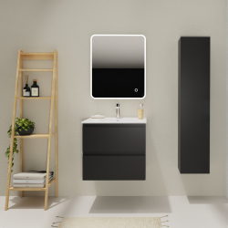 ENS. MEUBLE ET PLAN VASQUE KARAIB V2 600 NOIR MAT