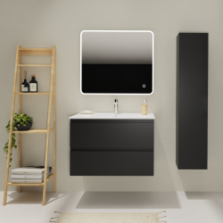 ENS. MEUBLE ET PLAN VASQUE KARAIB V2 800 NOIR MAT