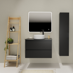 ENS. MEUBLE + PLAN NON PERCE KARAIB V2 800 NOIR MAT