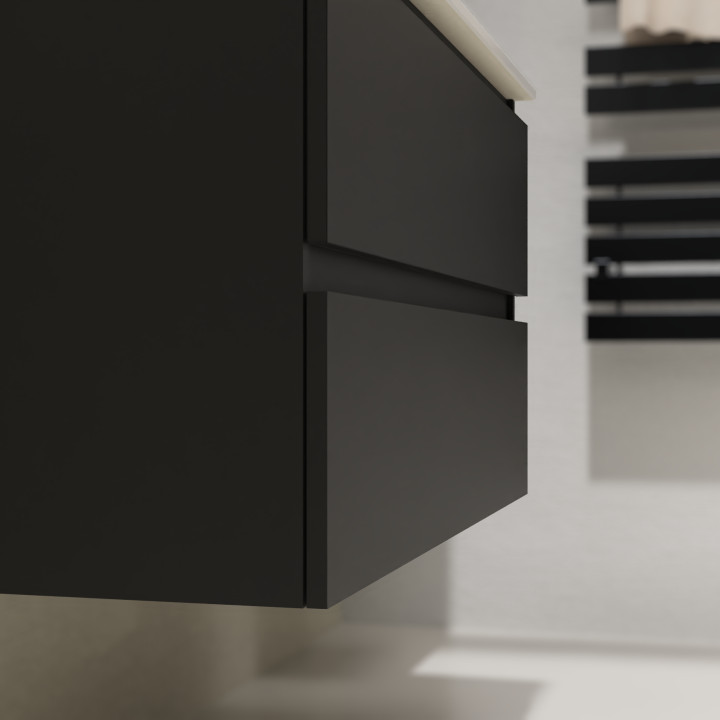 ENS. MEUBLE ET PLAN VASQUE KARAIB V2 1000 NOIR MAT