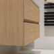 Meuble salle de bain 100 cm - Plan vasque céramique - Effet chêne sonoma - A suspendre - Karaib 2