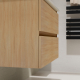 Meuble salle de bain 80 cm - Plan vasque céramique - Effet chêne sonoma - A suspendre - Karaib 2