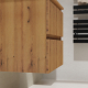 Meuble salle de bain 60 cm pour vasque à poser - Effet bois strié - A suspendre - Karaib 2