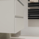 Meuble salle de bain 80 cm pour vasque à poser - Blanc mat - A suspendre - Karaib 2