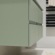 Meuble salle de bain 120 cm pour vasque à poser - Vert mat - A suspendre - Karaib 2