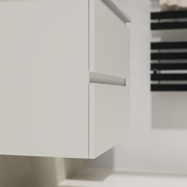 ENS. MEUBLE + PLAN NON PERCE KARAIB V2 700 BLANC MAT