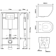 Pack WC suspendu gain de place bâti universel Ero + cuvette sans bride blanc brillant Turbi