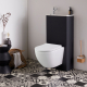 Pack WC suspendu avec lave-mains intégré + Cuvette gain de place sans bride Turbi