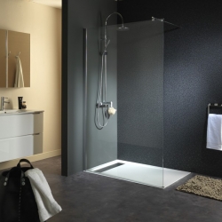 Paroi de douche fixe Walk-in E 120X195cm en verre transparent 8 mm