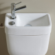 WC à poser avec lave-mains intégré avec bride sortie verticale - Vertigo