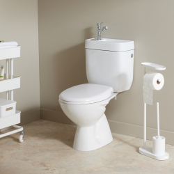 WC à poser avec lave-mains intégré avec bride sortie verticale - Vertigo