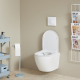 Pack WC suspendu gain de place bâti universel SIAMP + cuvette sans bride blanc brillant Turbi