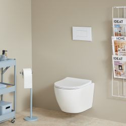 Pack WC suspendu gain de place bâti universel Ero + cuvette sans bride blanc brillant Turbi