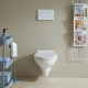 Pack WC suspendu bâti universel avec cuvette suspendue sans bride semi-carénée
