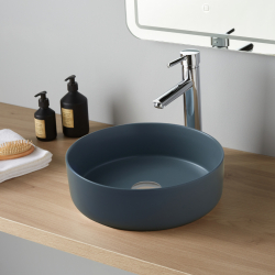 Vasque à poser Andria ø37CM - rebords fins - bleu mat