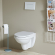 Cuvette suspendue NF blanche en céramique + abattant blanc