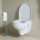 Cuvette suspendue NF blanche en céramique + abattant blanc