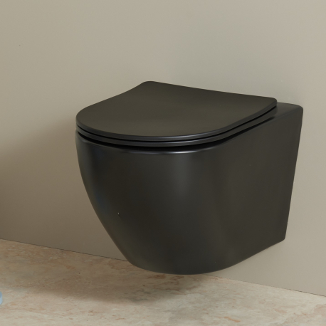 CUVETTE SUSPENDUE 54 CM NOIR MAT SANS BRIDE - CYRUS