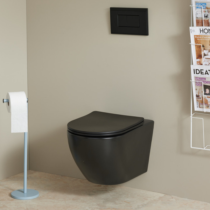 CUVETTE SUSPENDUE 54 CM NOIR MAT SANS BRIDE - CYRUS
