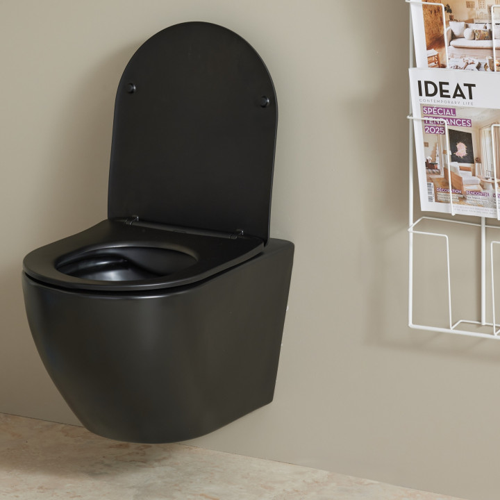 CUVETTE SUSPENDUE 54 CM NOIR MAT SANS BRIDE - CYRUS