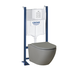 BATI CHASSE GROHE + CUVETTE CYRUS GRIS MAT