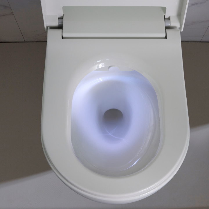 Pack WC Bati support mural avec cuvette lavante - Façade noire - WC japonais - Tesa