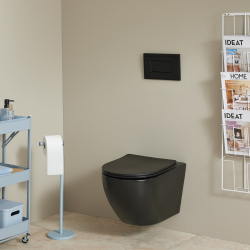 BATI HERO UNIVERSEL + CUVETTE CYRUS NOIR MAT + PLAQUE KLAROS NOIR